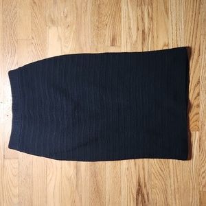 Theory Janleen Arabia black knit crochet lined pencil skirt